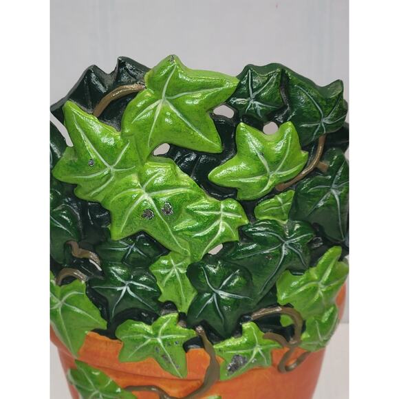 Vintage Doorstop Ivy Terracotta Planter, Cast Iron Bookend Shabby Chic Decor - Picture 2 of 4